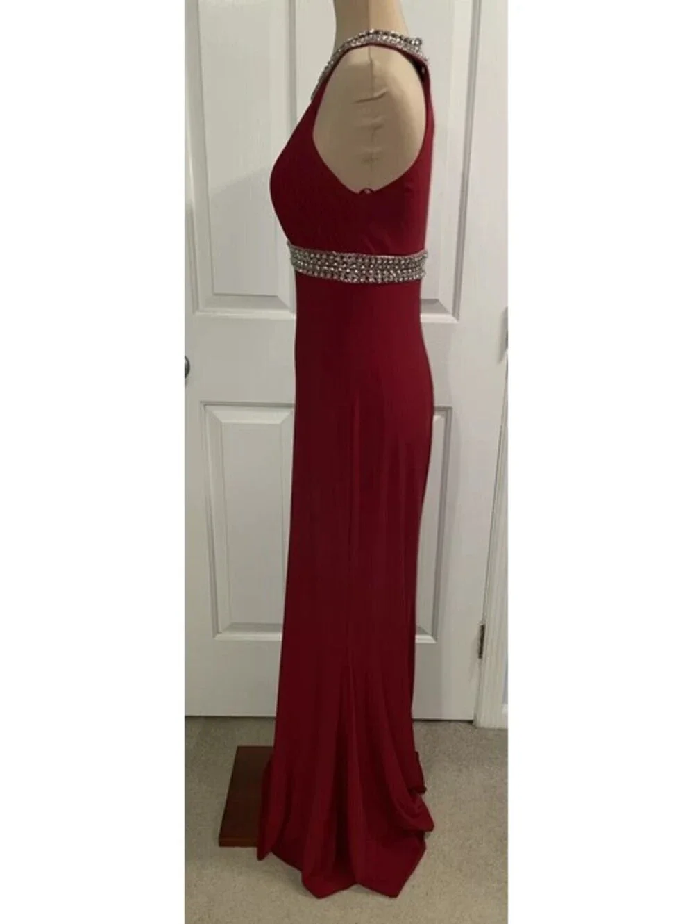 JS boutique Vintage Red Beaded Gown/Prom Dress Size 4